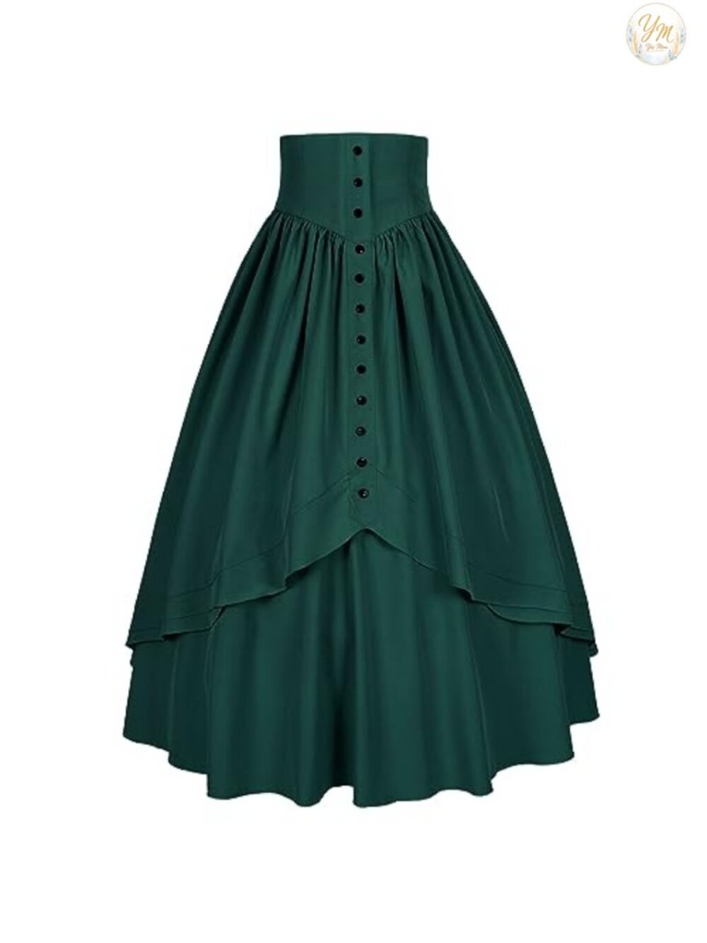 Victorian High Waisted Renaissance Peasant Maxi Skirt A-Line Flared Hem